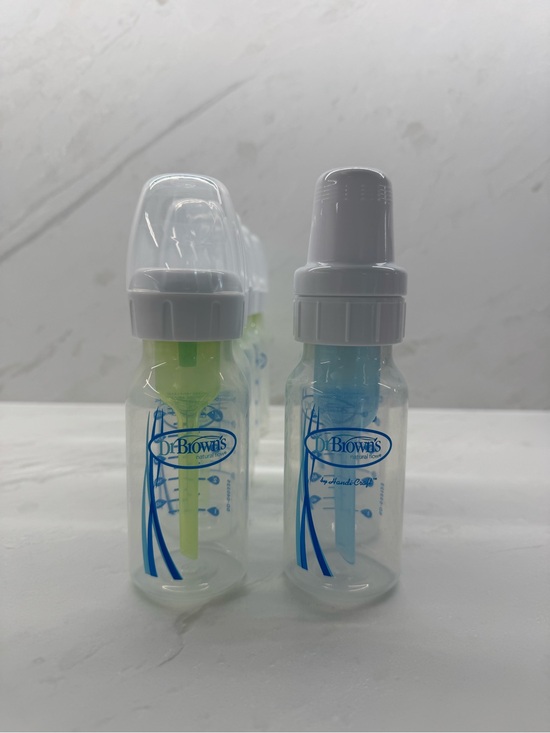 Dr. Brown's Other - Dr. Brown's Anti-Colic Baby Bottle - Clear with Blue and Green Accents